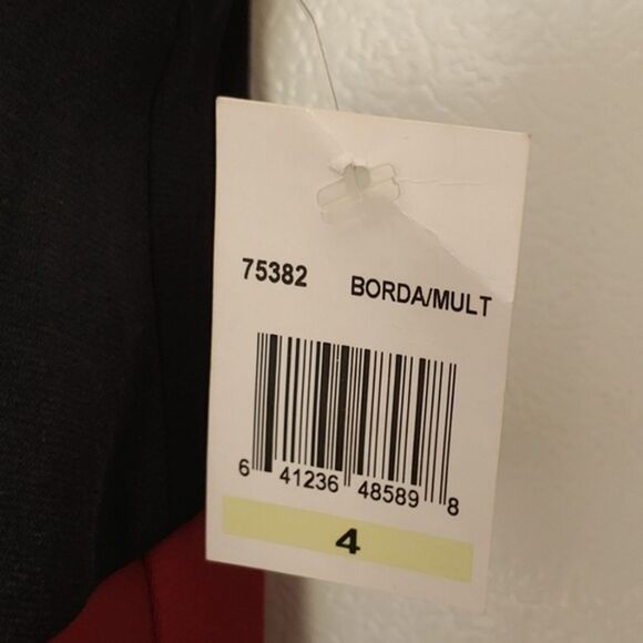 Maggy London Black Red Brown Colorblock Sleeveless Sheath Dress Womens 4 NWT - Picture 5 of 8